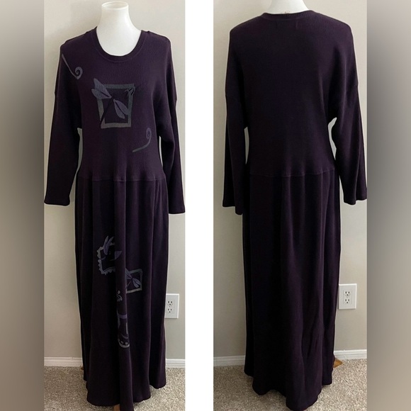 Elegant Long Sleeve Purple Dress - Picture 1 of 4